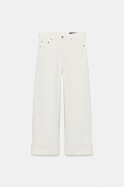 ZARA ДЖИНСЫ BAGGY СО СРЕДНЕЙ ПОСАДКОЙ — ZW COLLECTION, ЭКРЮ