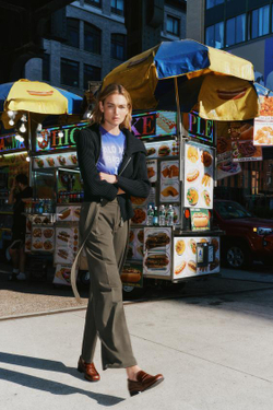 ZARA БРЮКИ СО СКЛАДКАМИ И РЕМНЕМ, ХАКИ МЕЛАНЖ