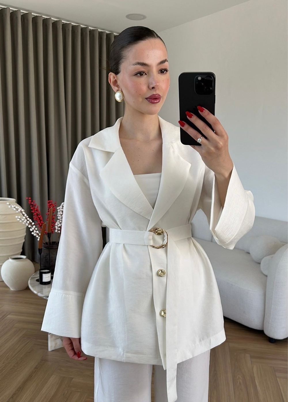 Костюм из тенсела с поясом