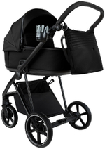 Детская коляска Roan Sol Vintage Leather 2.0 3 в 1 с автокреслом Tutis Elo Lux EduSky Black SL/10/L Black/Black/руч.Черный