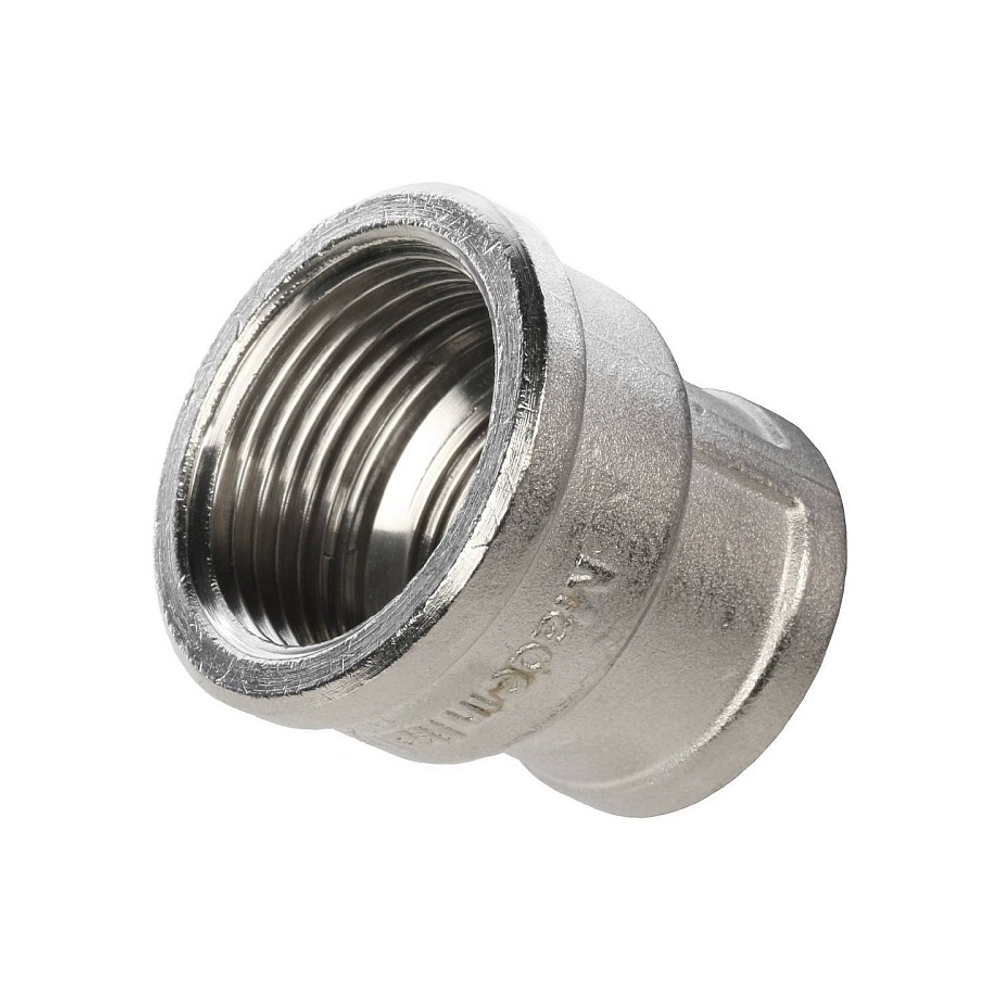 Муфта редукционная STOUT SFT 0006 - 1" x 3/4" (для стальных труб, латунь никелированная)