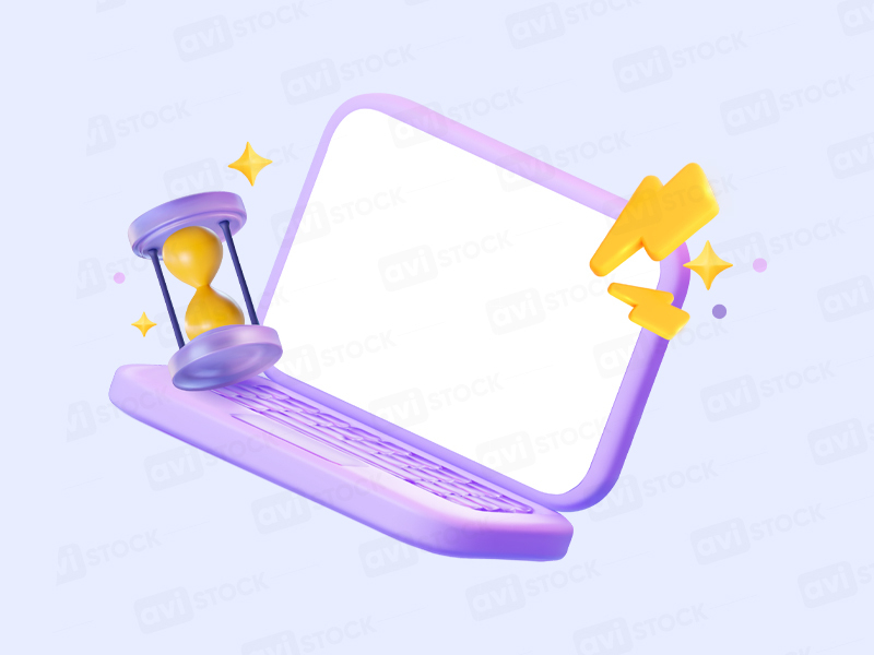 3D ноутбук с песочными часами