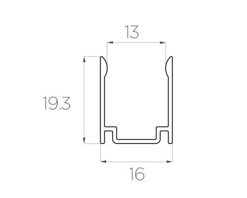 Профиль накладной алюминиевый для неона LC-LP-1916-2 Anod