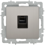 BRITE Розетка компьютерная RJ45 кат.6 РК11-БрГН металл хром/никель IEK