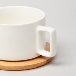 ЧАЙНАЯ ПАРА LEFARD WHITE 300 МЛ С БАМБУКОВЫМ БЛЮДЦЕМ