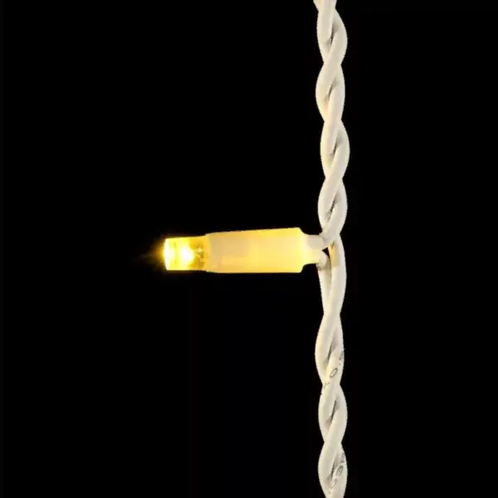 Светодиодная бахрома с колпачком 3,2*0,9 м., 168 теплых белых LED ламп, каучуковый белый провод, LTC (LL168-8-2WW)