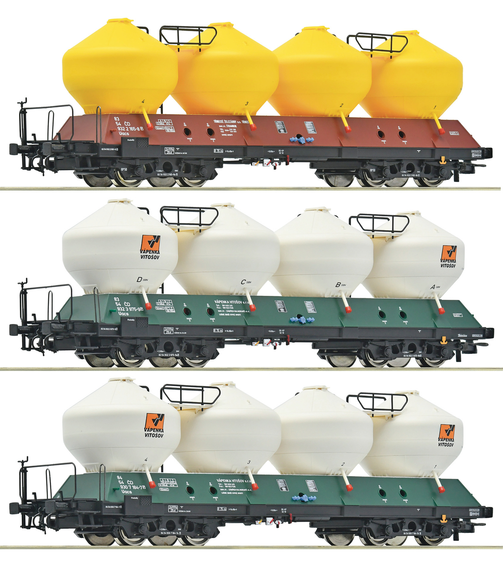 Набор из 3-х вагонов для пеервозки силоса, CD, VI