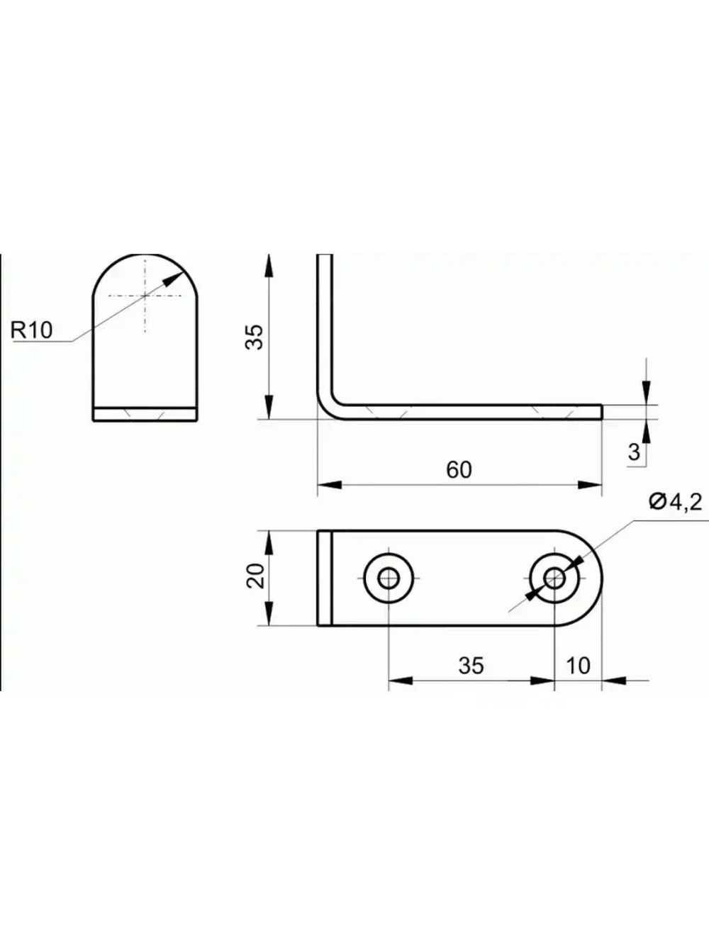 Уголок металлический крепежный г35 для мебельных конструкций