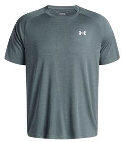 Мужская теннисная футболка Under Armour Tech Textured Short Sleeve - jasper blue/white
