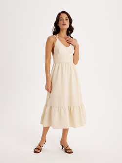 Сарафан льняной с завязками