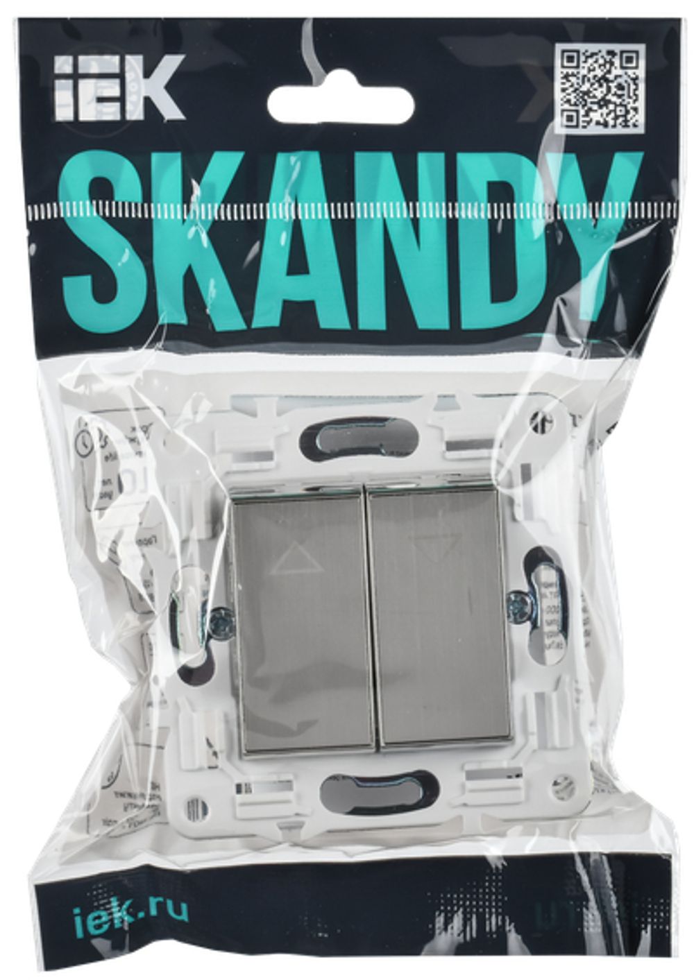SKANDY Выключатель 2-клавишный перекрестный 10А SK-V06N металл никель IEK