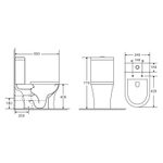 Унитаз-компакт Azario FRENTO 340x650х770 безободковый, в комплекте с бачком и сиденьем микролифт (AZ-2311)