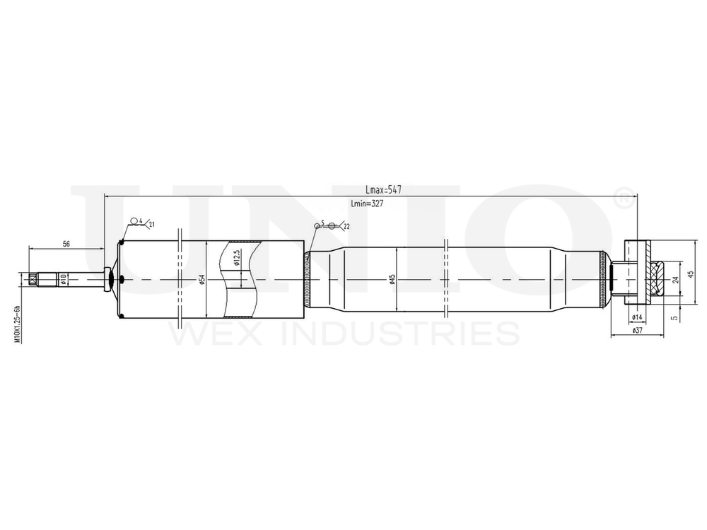 Амортизатор газовый задней подвески UNIO SAB-10409