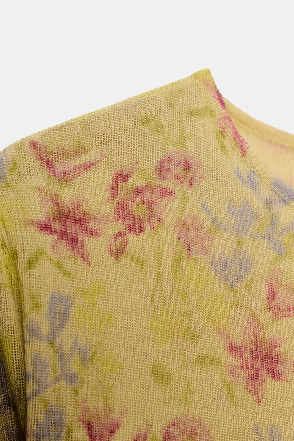 ZARA ТОП ИЗ ТРИКОТАЖА С ЦВЕТОЧНЫМ ПРИНТОМ, РАЗНОЦВЕТНЫЙ