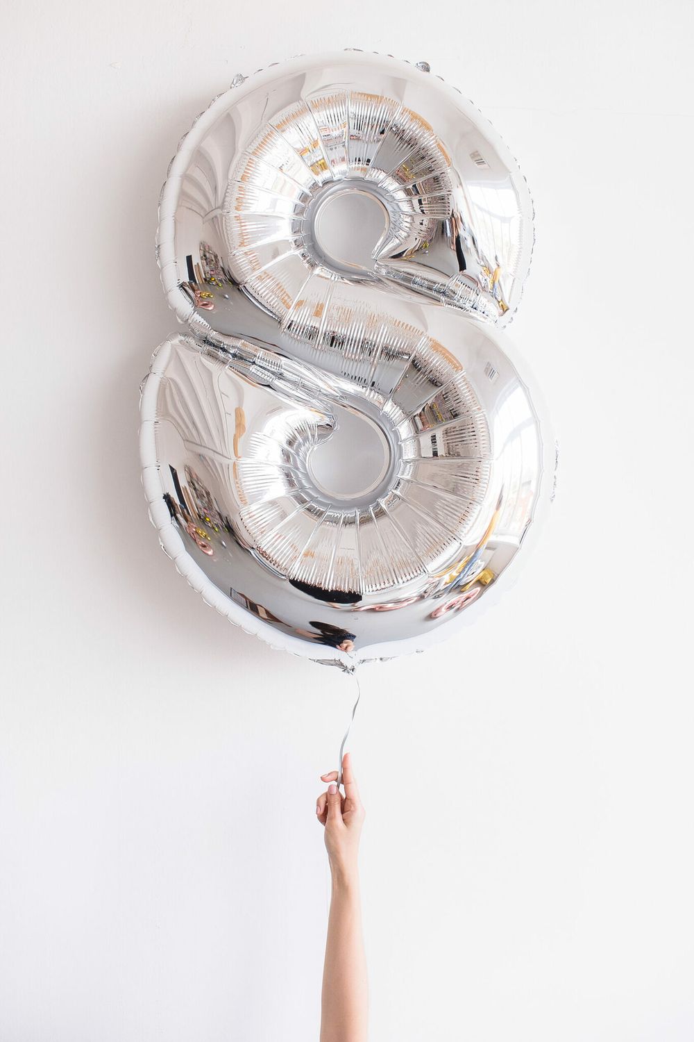 FM Шар 40" / 102 см "Цифра 8" Серебро (БГ-60)  Изображение2