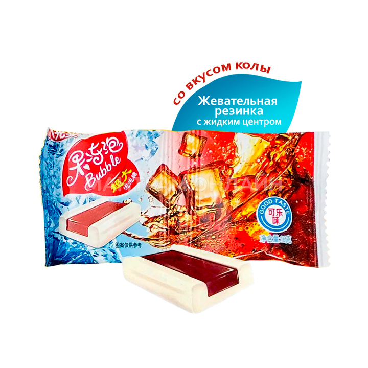 Жевательная резинка Bubble с джемовой серединой со вкусом колы 16 г