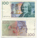 Банкнота Швеция 100 крон 1988 год 8031697146. VF