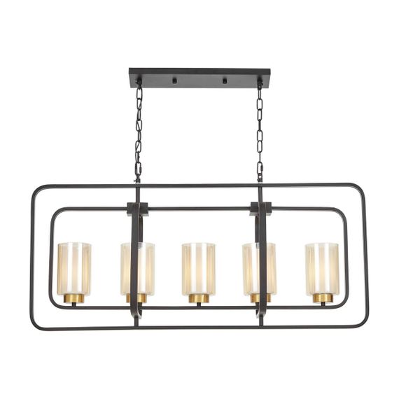 Подвесная люстра Lumina Deco Indivia LDP 1238-5 BK+MD