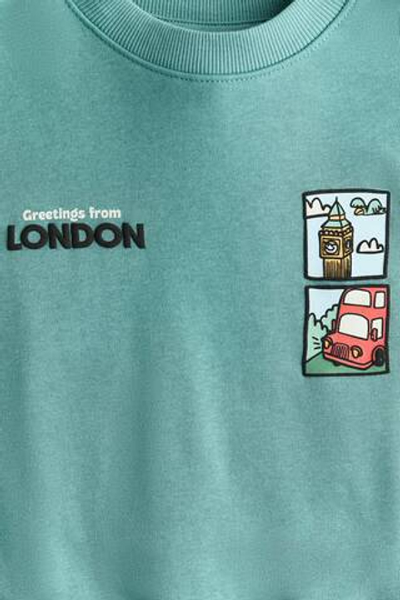 H&M Толстовка с принтом, зеленый