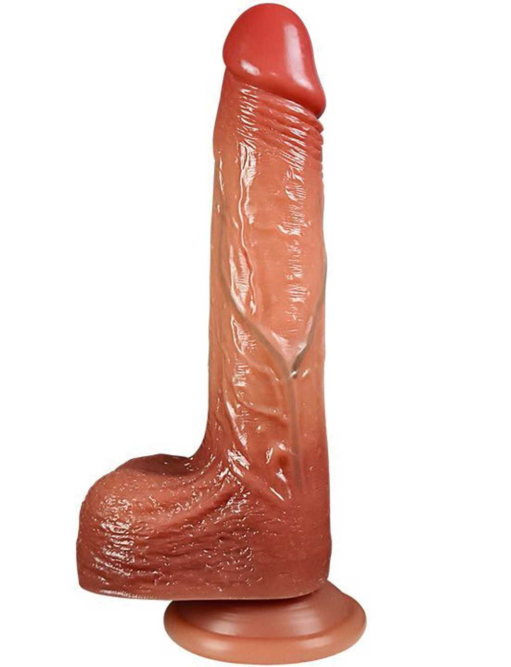 Телесный вибратор Carrie с подогревом и фрикционными движениями - 19 см. (Цвет: телесный)