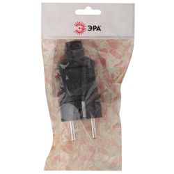 Вилка ЭРА Vx2-B с заземлением прямая 16A черная | Штепсельные вилки и розетки