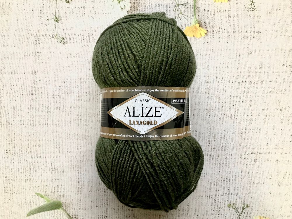 Пряжа ALIZE &quot;Lana Gold Classic&quot;. 29 хаки