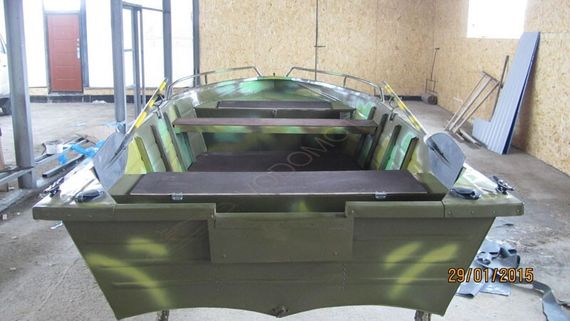 Алюминиевая моторно-гребная лодка Охотник 380