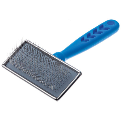 DELIGHT Пуходерка металлическая средняя с синей ручкой