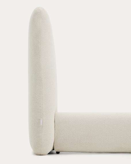 Кровать Martina со съемным чехлом из шенилла цвета экрю 160 x 200