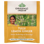 Organic India, чай тулси с лимоном и имбирем, без кофеина, 18 пакетиков для заваривания, 36 г (1,27 унции)