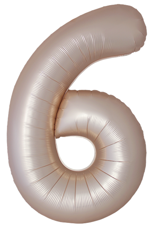 Цифра 6 Slim, Звездное Золото, Матовый в упаковке 40" Fm