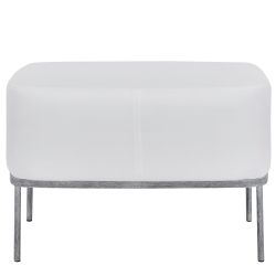 Банкетка Monstera Deliciosa (Монстера) Белая Античное серебро