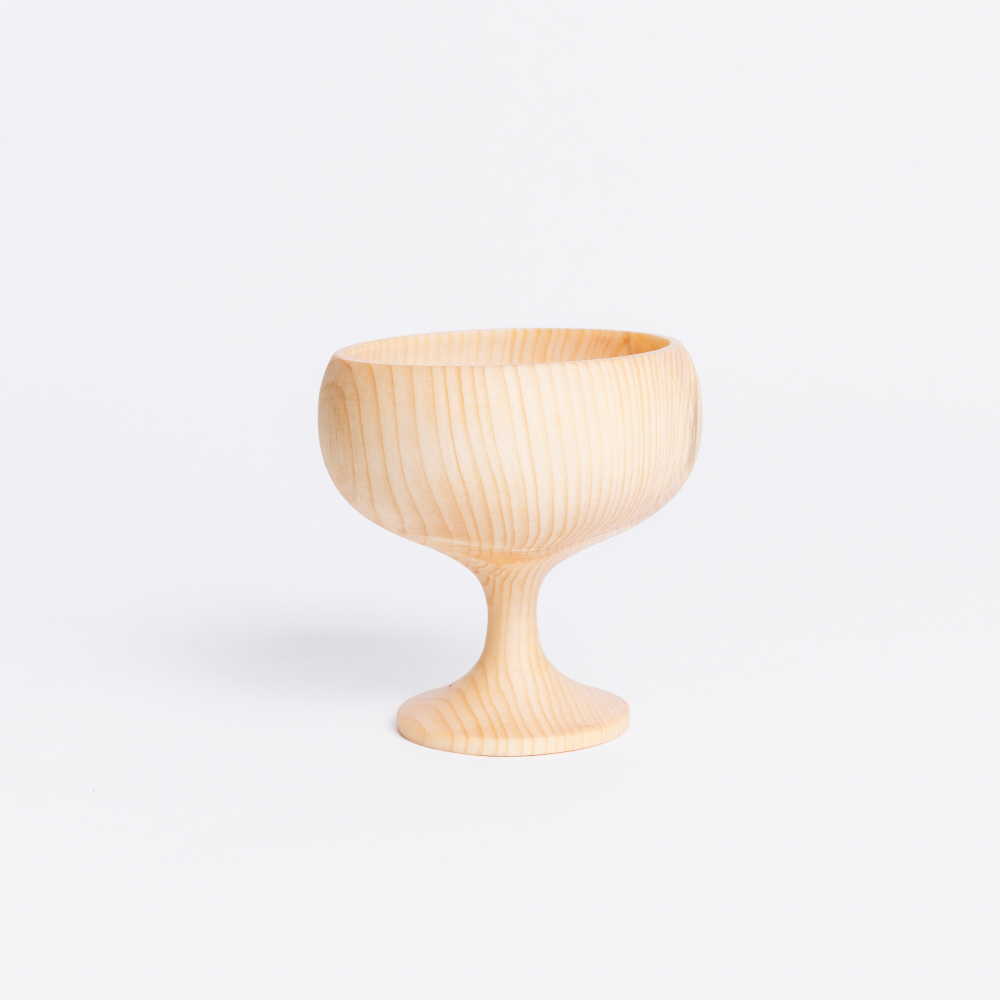 Деревянная Креманка (чаша) на ножке из древесины сибирского кедра. T176