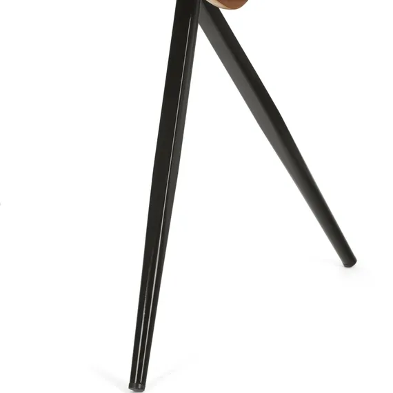 Обеденный стул Dune, черная экокожа, спинка орех