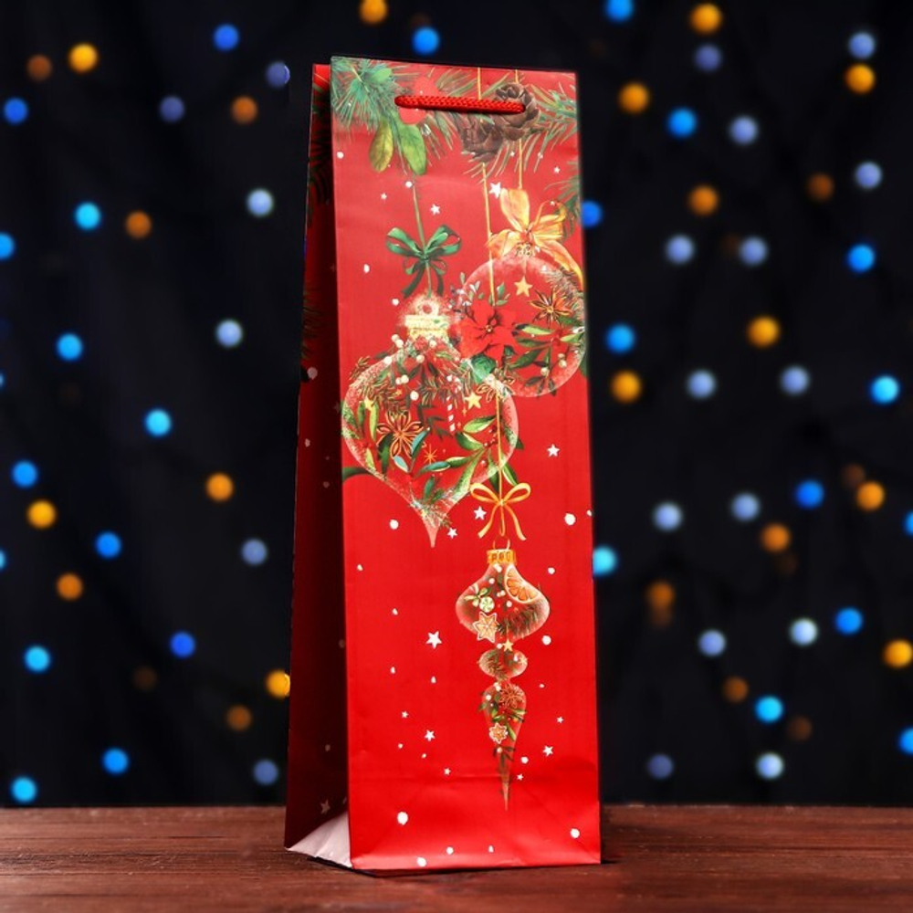 Пакет подарочный "Новогодний привет" 12 х 36 х 8,5см