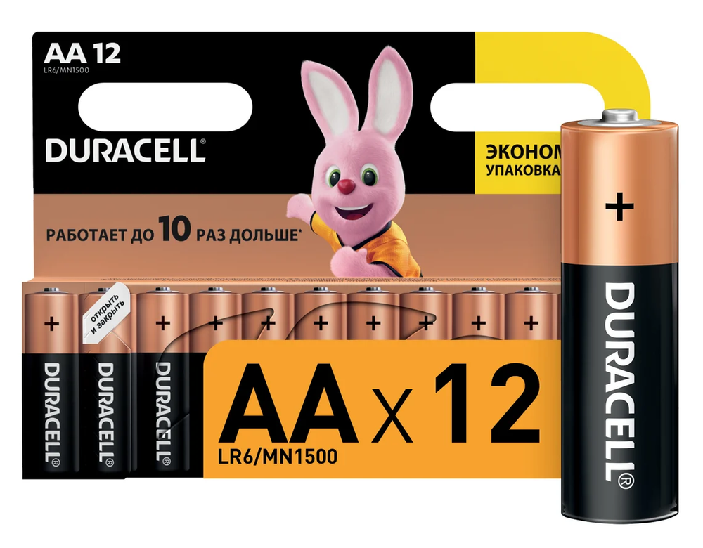 Батарейки DURACELL размер AA 12 шт.