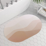 Коврик для ванной 40*60см противоскользящий, овальный, бежевый