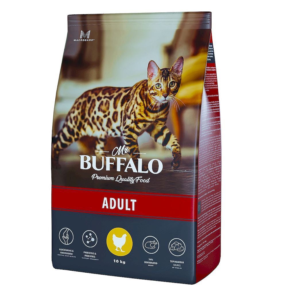 Mr.Buffalo ADULT 10кг (курица) д/кошек