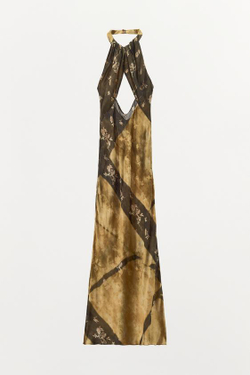 ZARA ПЛАТЬЕ ХАЛТЕР С ПРИНТОМ, РАЗНОЦВЕТНЫЙ