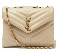 Сумка Saint Laurent Monogram Loulou Large бежевый