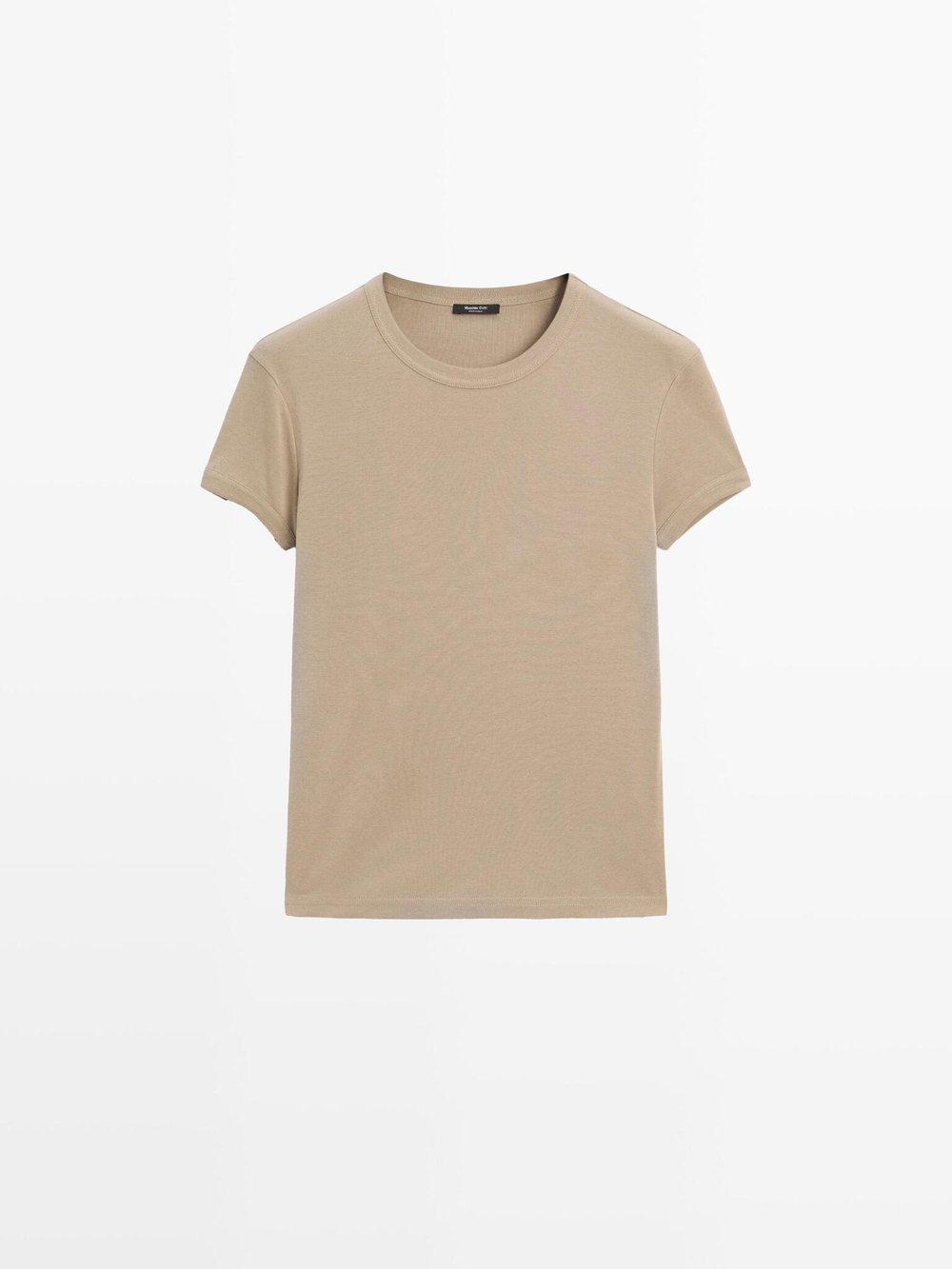 Massimo Dutti Футболка с коротким рукавом из 100% хлопка, дымчатый