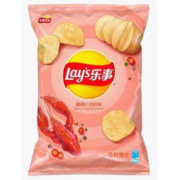 Картофельные чипсы Lay's Spicy Crayfish Flavor со вкусом пряного рака, 70 г (Китай)