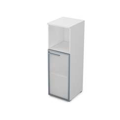 9ПЛ.017.5 Пенал средний со стеклом и нишей (400*450*1245) , левый