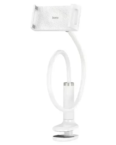 Держатель настольный HOCO HD10, на прищепке, гибкий White