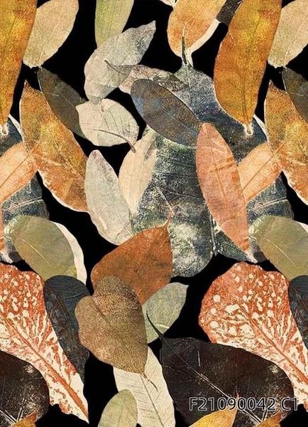 В ПУТИ, ЛИСТЬЯ НА ЧЕРНОМ, 100% хлопок 1