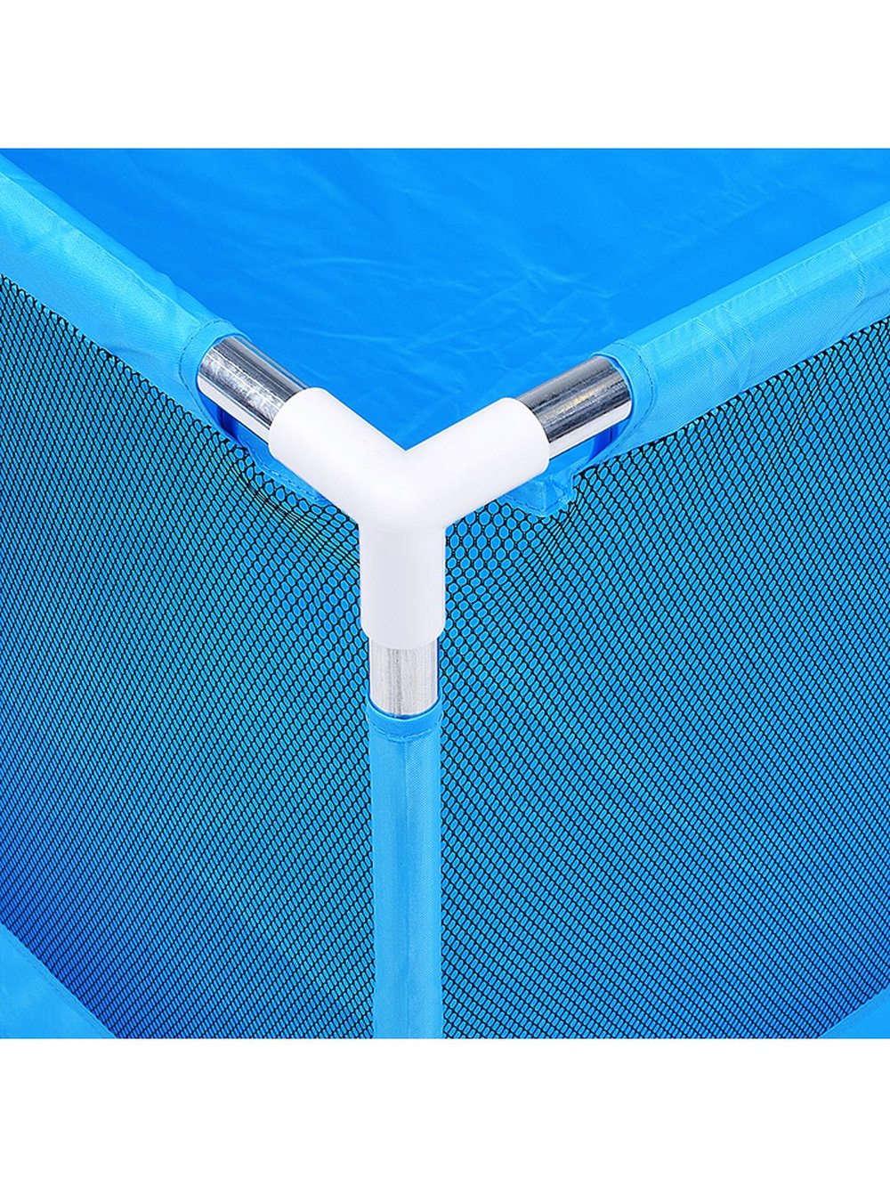 Манеж детский квадратный с баскетбольным кольцом (128*128*65) цвет синий (М10-2)