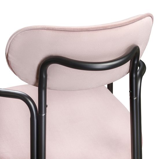 Набор из 2 стульев ror, round, велюр, черный/розовый
