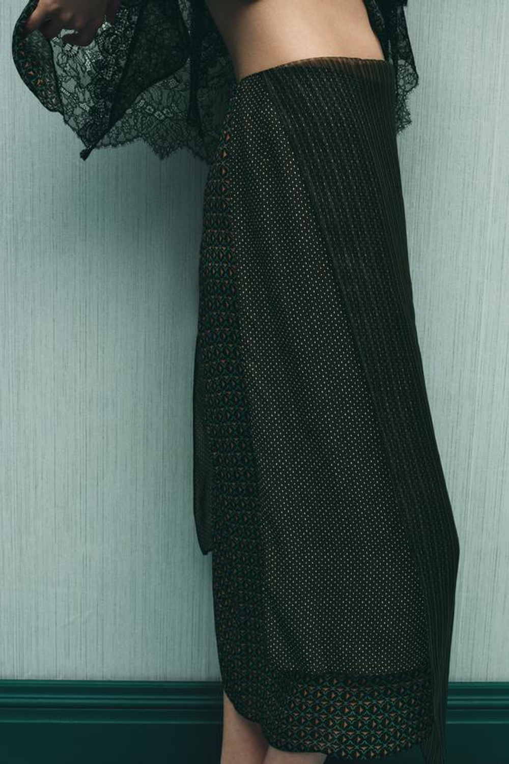 ZARA ЮБКА ПАРЕО ИЗ ВИСКОЗЫ 100%, ЗЕЛЕНЫЙ