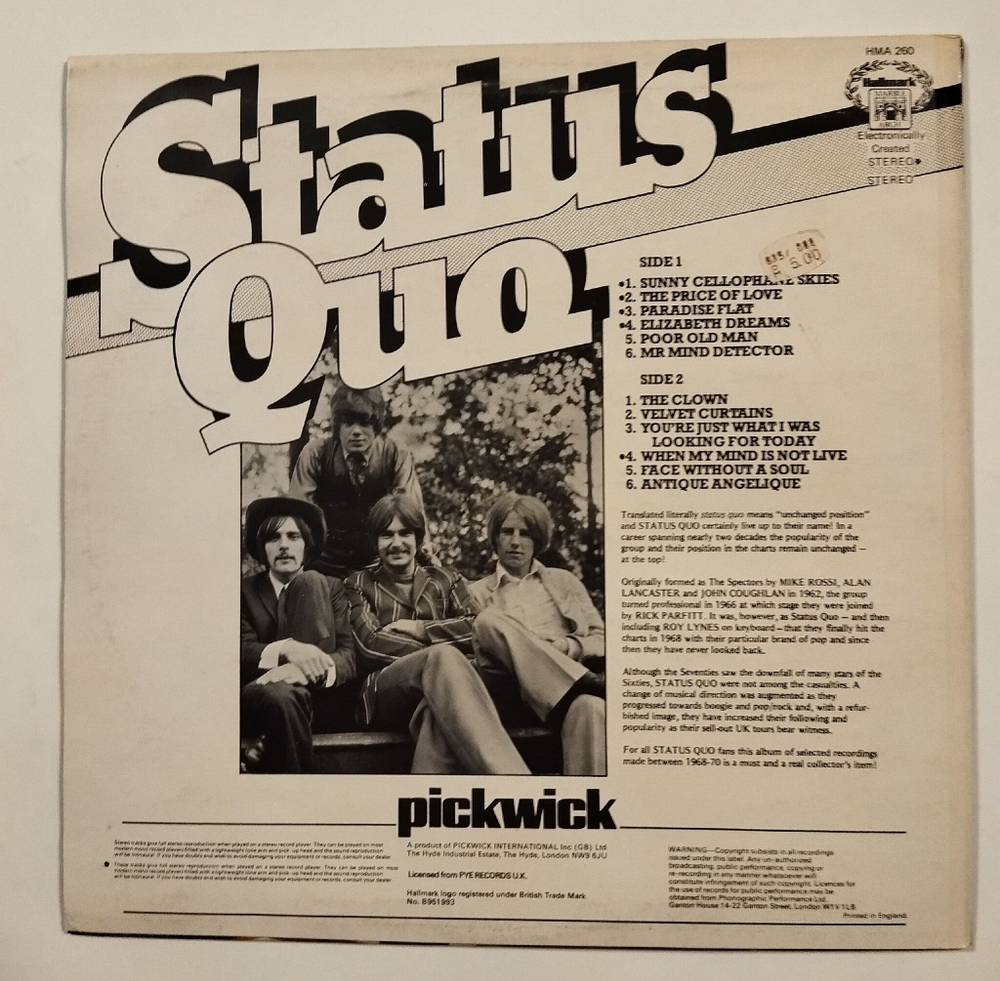 Винтажная виниловая пластинка LP Status Quo (UK 1978)