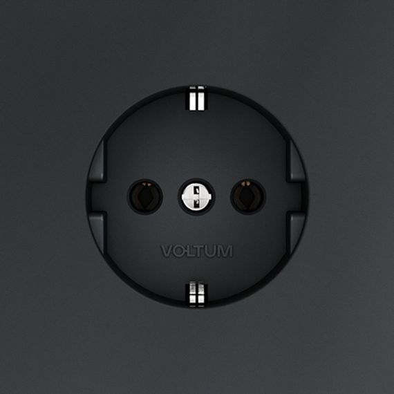 Розетка встраиваемая Voltum S70 с заземлением 16А, (графит) VLS040107